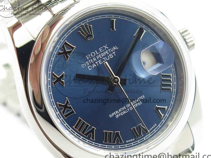 0116 DateJust 36mm SS 116200 ARF 1:1 Best Edition Blue Roman Dial On 904L SS Jubilee Bracelet SA GoodFit 3520